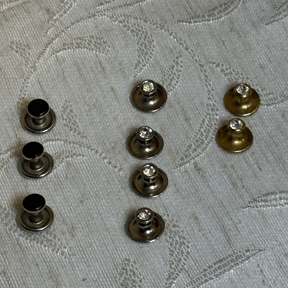 Mixed‎ Set Of 9 Men's Tuxedo Shirt Studs and Shirt Buttons